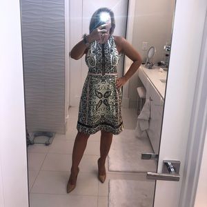 Nanette Lepore cotton, lined cross back summer dress. Very flattering. Size 6.